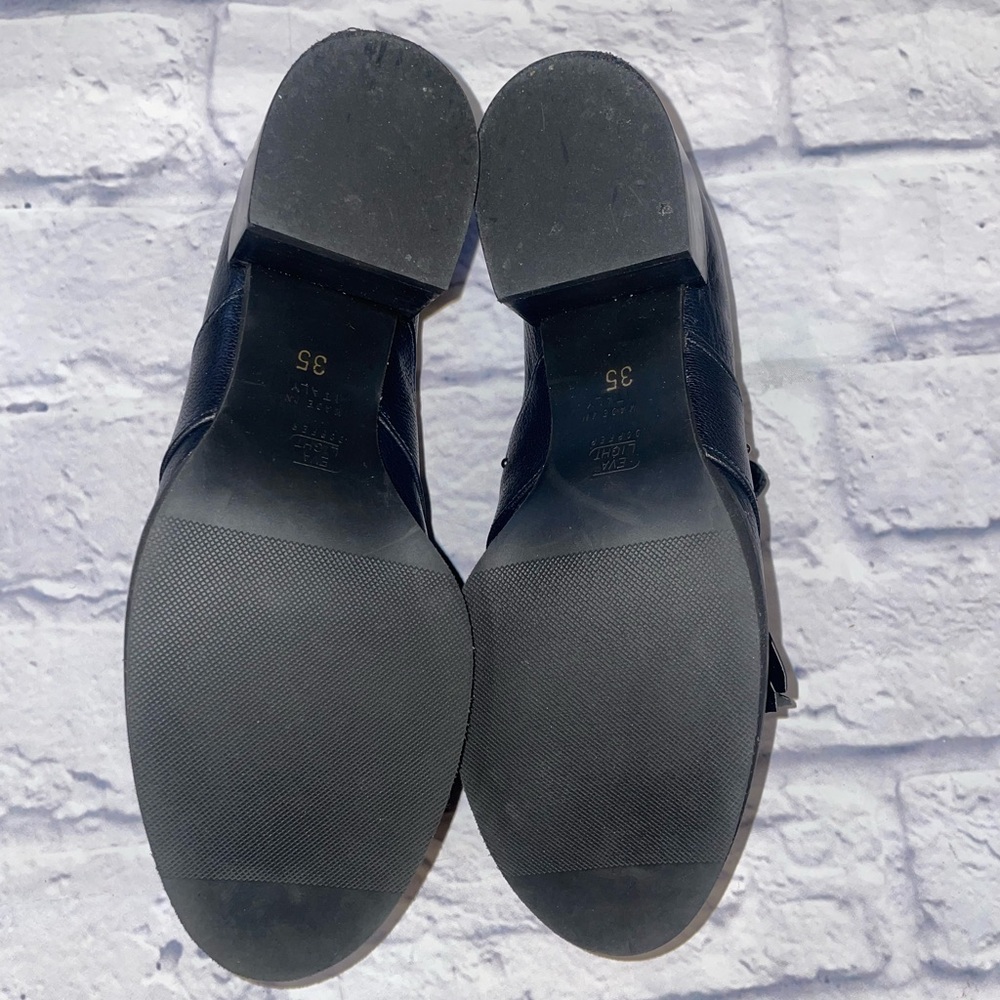 Silvana Chic Blue Leather Fringe Heels - Picture 7 of 7